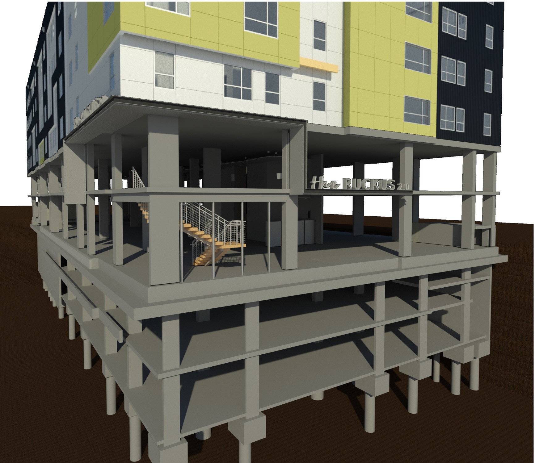 Transfer Slab used in Student Housing Design thanks to Ingenious Engineering and Architectural team